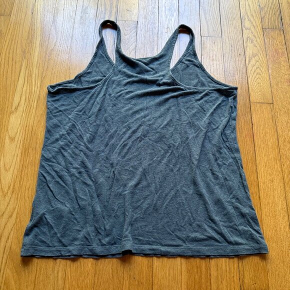 Athleta Size L Gray Linen Blend Sleeveless Racerback Lightweight Tank Top - Picture 7 of 10